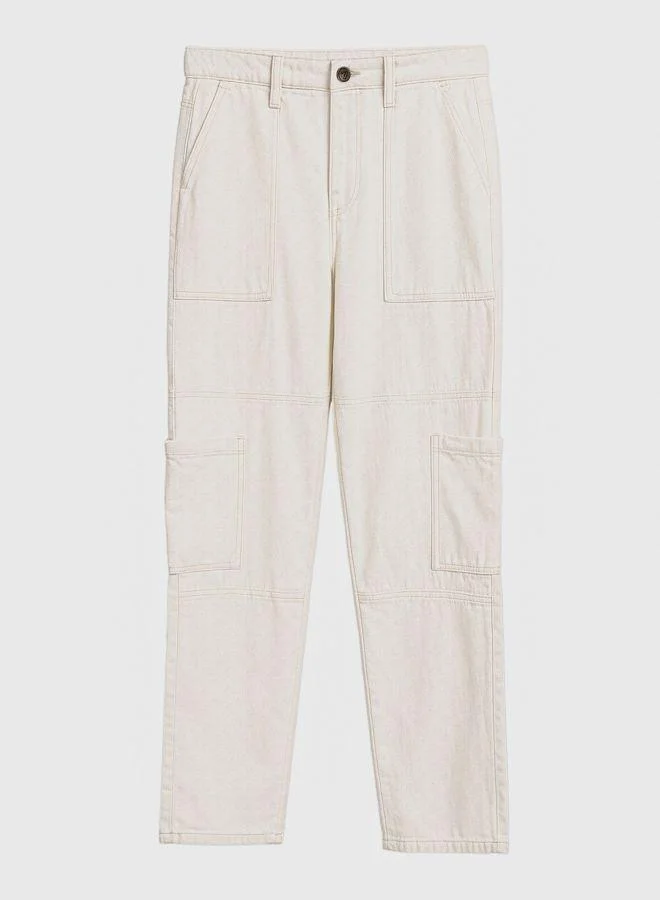 The Indian Garage Co  Men Regular Fit Solid Patch Pocket Mid-Rise Jeans for Men | Best Price UAE